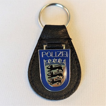 Schlüsselanhänger Polizei Baden-Württemberg Lederrücken mit Schlüsselring