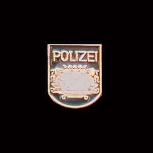 Pin Polizei-Ärmelabzeichen Bayern vergoldet, farbig emailliert Butterfly-Verschluss, 16 mm