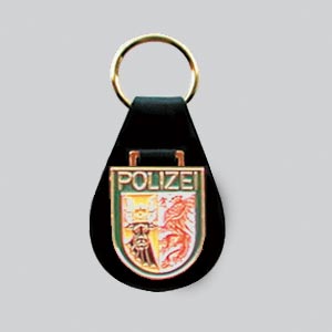 Schlüsselanhänger Polizei Mecklenburg-Vorpommern Lederrücken mit Schlüsselring