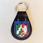 Schlüsselanhänger Polizei Nordrhein-Westfalen Lederrücken mit Schlüsselring