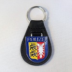 Schlüsselanhänger Polizei Schleswig-Holstein Lederrücken mit Schlüsselring