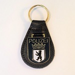 Schlüsselanhänger Polizei Berlin Lederrücken mit Schlüsselring