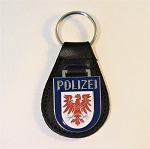 Schlüsselanhänger Polizei Brandenburg Lederrücken mit Schlüsselring