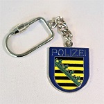 Schlüsselanhänger Polizei Sachsen Kette mit Schraubverschluss