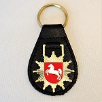 Schlüsselanhänger Polizei-Mützenstern Niedersachsen Lederrücken mit Schlüsselring