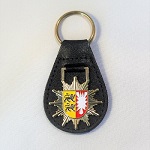 Schlüsselanhänger Polizei-Mützenstern Schleswig-Holstein Lederrücken mit Schlüsselring