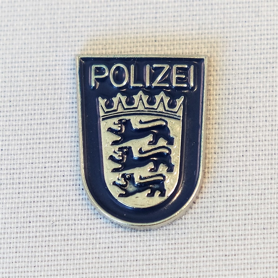 Pin Polizei-Ärmelabzeichen Baden-Württemberg versilbert, farbig
