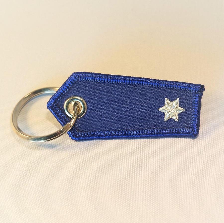 Schlüsselanhänger Polizei Schulterklappe mit Dienstgrad Metall mit Schlüsselring 